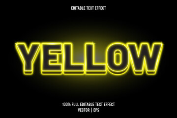 Fototapeta Yellow editable text effect neon style obraz