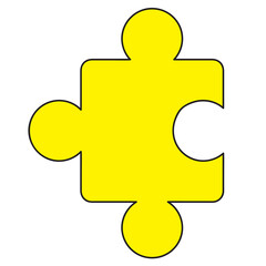 Cute Minimalist Puzzle Piece - Amazing flat vector illustration of a puzzle piece sign suitable for apps, sticker, clip art, decoration, website, animation, design asset and illustration in general
