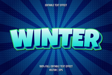 Winter editable text effect comic style