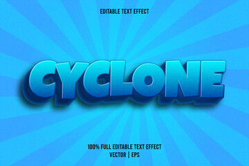 Cyclone editable text effect cartoon style