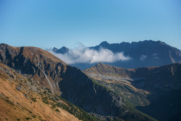 Fototapeta na wymiar Mountain panorama of the Tatra Mountains from Kasprowy Wierch