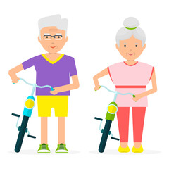 Elderly lifestyle. Seniors activities. Grandparents healthy lifestyle.