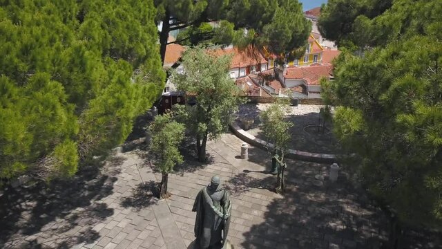 Incredible view of D. Afonso Henriques in the castle of s&atilde;o Jorge. Historic centre of the city of Lisbon.
