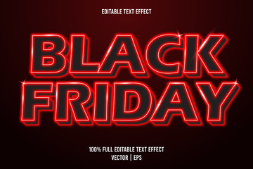 Black friday editable text effect neon style