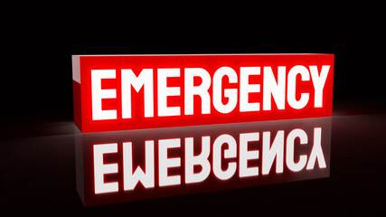 Fototapeta premium emergency light box in dark for rescue or safety concept 3d rendering