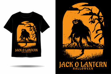 Jack o lantern halloween silhouette t shirt design