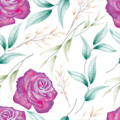Beautiful watercolor floral seamless pattern