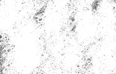 Fototapeta na wymiar Grunge black and white pattern. Monochrome particles abstract texture. Background of cracks, scuffs, chips, stains, ink spots, lines. Dark design background surface.