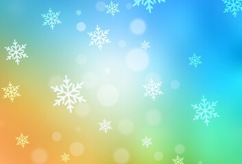 Light Blue, Yellow vector backdrop in holiday style.