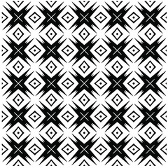 Seamless vector pattern in geometric ornamental style. Black pattern.