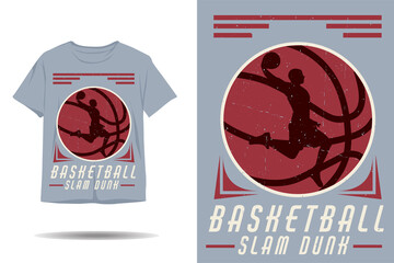 Basketball slam dunk silhouette t shirt design