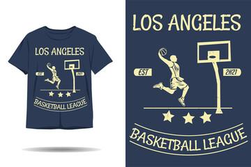 Basketball league silhouette t shirt design