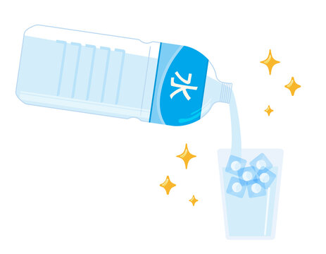 水のペットボトル　ベクターイラスト