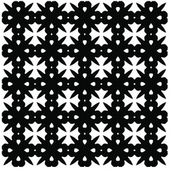 Seamless vector pattern in geometric ornamental style. Black pattern.