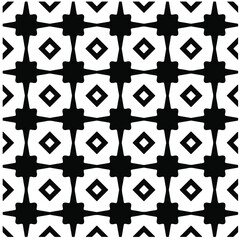 Seamless vector pattern in geometric ornamental style. Black pattern.