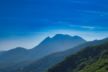 Naklejka na ściany i meble Kyushu Kuju mountain landscape