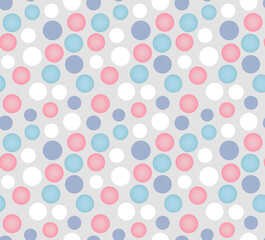 Japanese Cute Pastel Circle Vector Seamless Pattern