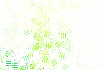 Light Green, Yellow vector background with stright stripes, dots.