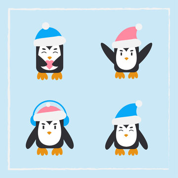 Cute penguin collection set