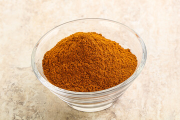 Dry Paprika powder in the bowl