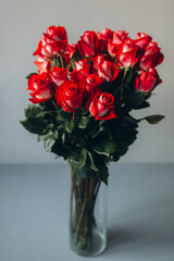 Bouquet of flowers, colorful roses on isolated background