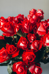 Bouquet of flowers, colorful roses on isolated background