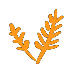 Abstract yellow vector element illustration. Changeble abstract floral inspired symblol for your project. Creative nature icon for design. Art ornament on the white background. 