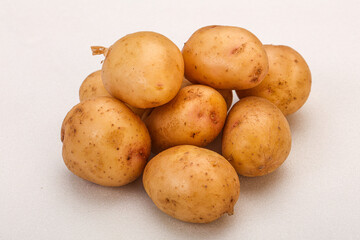 Raw baby young potato heap