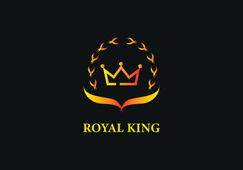 Royal king logo design template