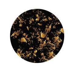 Golden foil and black texture vector circle background. Marble, stone imitation.