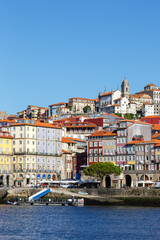 Fototapeta na wymiar Porto Portugal old town buildings World Heritage with Douro river travel portrait format