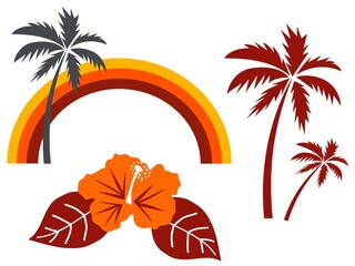 ハワイ・南国素材のイラスト