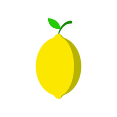 Lemon shape icon. Fruit silhouette symbol logo. Vector illustration image. Isolated on white background.