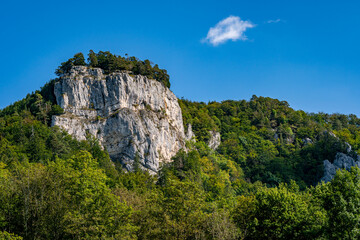 Fototapeta na wymiar Wonderful autumn hike near Beuron in the Upper Danube Nature Park