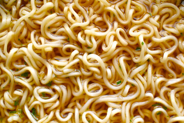 Instant noodles soup texture background. 