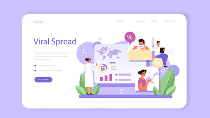 Virologist web banner or landing page. Scientist studies viruses