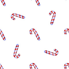 Christmas seamless pattern with cane lollipop. Vector illustration