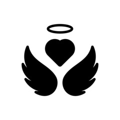 Black solid icon for angels