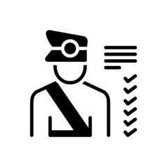 Black solid icon for duties