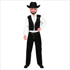 Men's folk national American costume. Vector illustration
