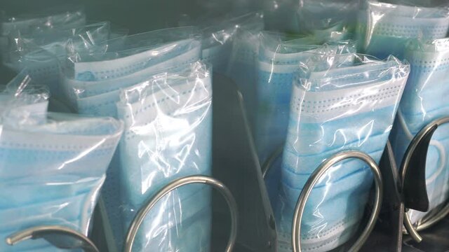 Mask vending machine in 4k slow motion 60fps