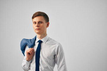 business man with a jacket in his hands self-confidence lifestyle manager