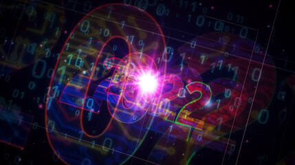 2022 year number futuristic abstract 3d illustration