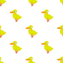 Cute yellow little duck pattern seamless background texture repeat wallpaper geometric vector