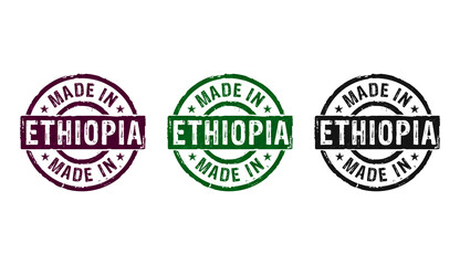 Fototapeta premium Made in Ethiopia stamp and stamping