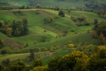 Fototapeta na wymiar Autumn Landscape in the rural part of Romania - Rosia, Bihor