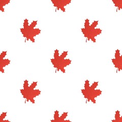 Red maple leaf pattern seamless background texture repeat wallpaper geometric vector