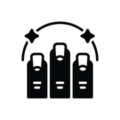 Black solid icon for nails