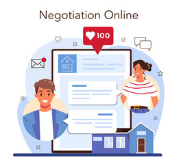 Real estate agency online service or platform. Property buying