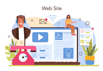 Consultant online service or platform. Specialist making research